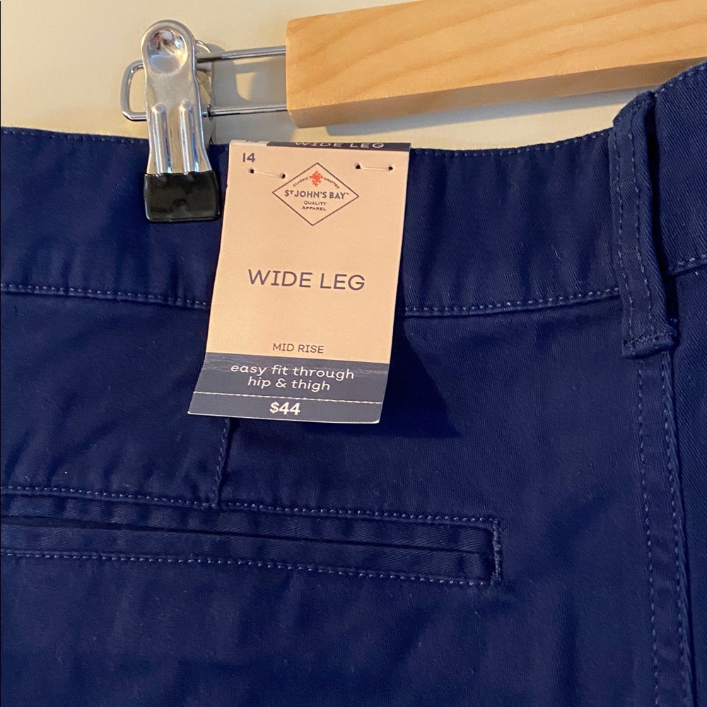 Women’s St John’s Bay Navy Blue wide leg trousers NWT - Picture 4 of 6